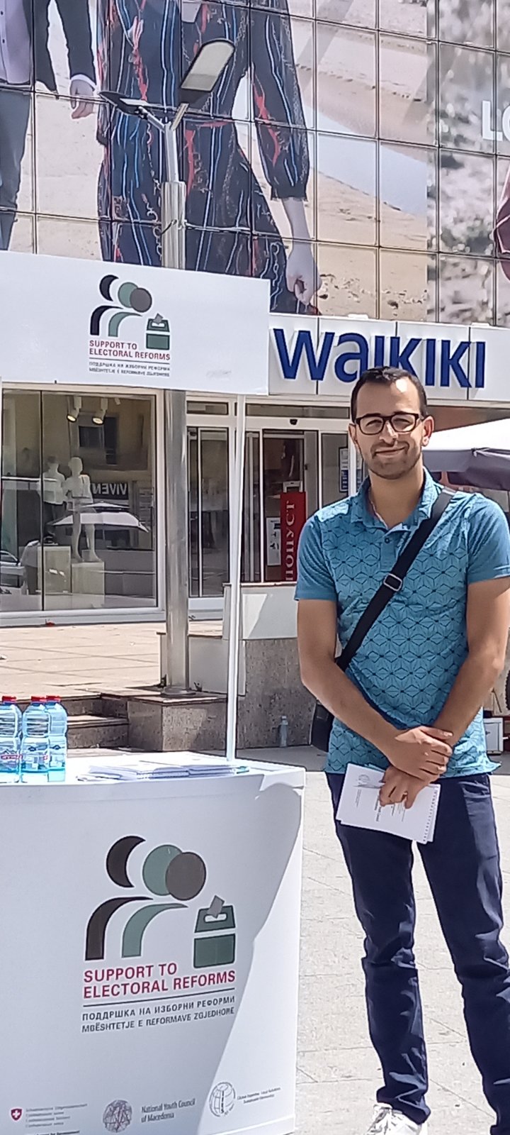 Information stand on the square in Gostivar